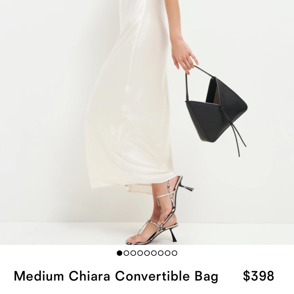 Reformation Medium Black Leather Chiara Convertible Bag